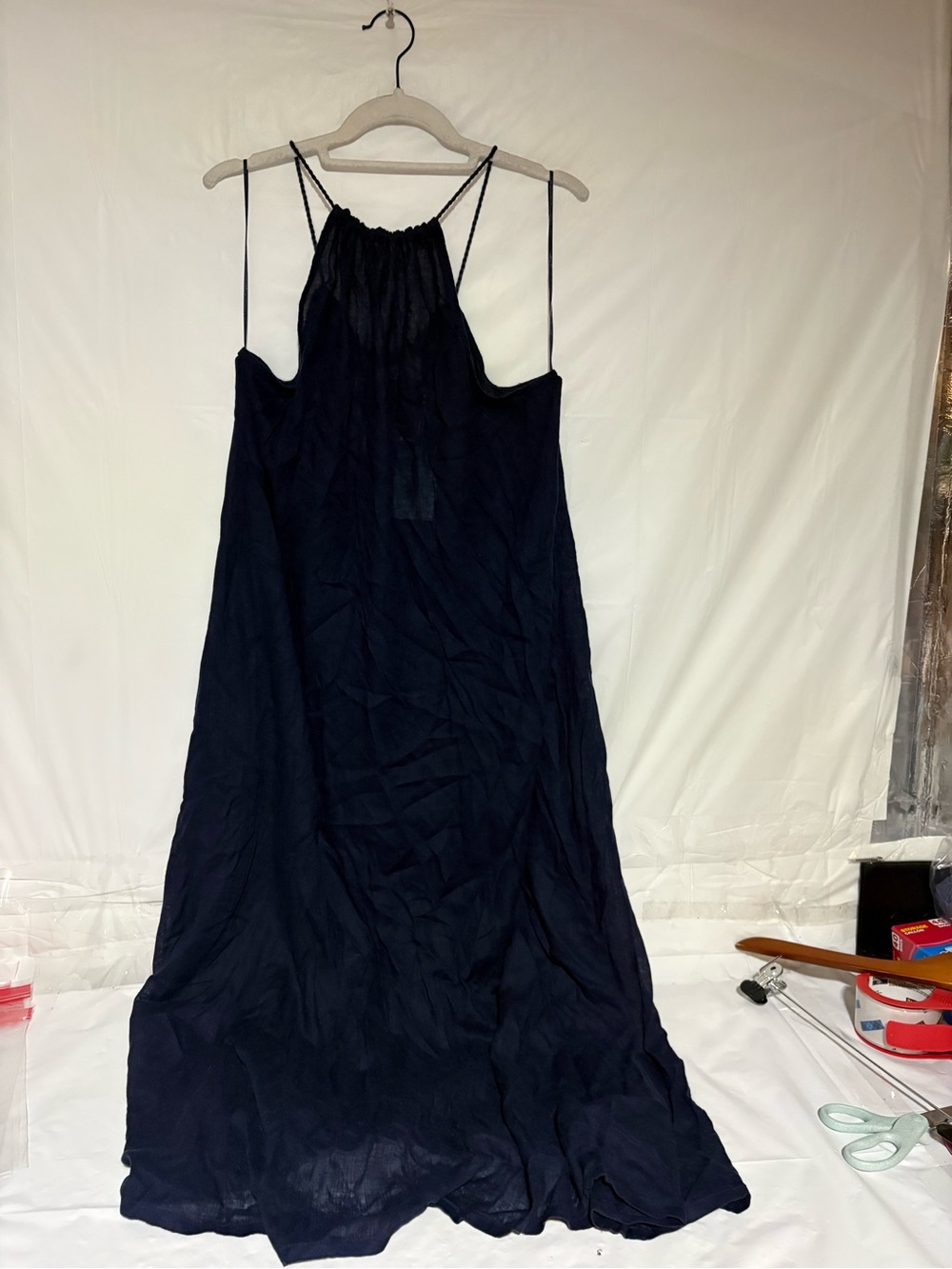 Sigrid Olsen Navy Blue Strappy Maxi Dress